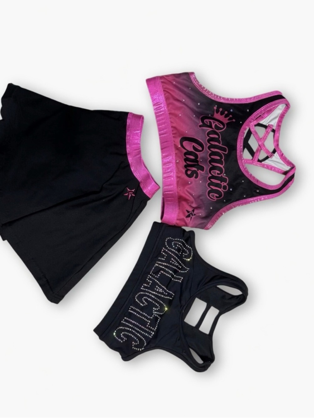 Pink and Black 'Godmother Cats' Kids Cheer Set